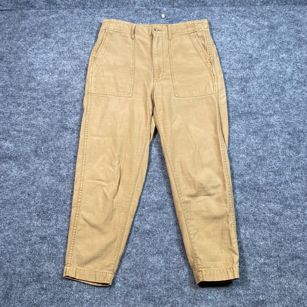 Madewell Griff Tapered Fatigue Cargo Pants Tan Khaki Cotton NA150 Womens 27